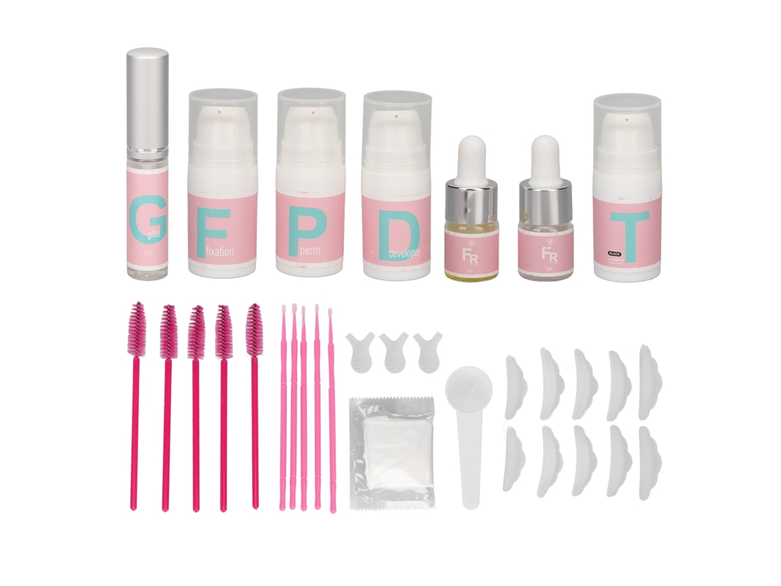Kit 2 Em 1 De Lifting E Tintura De Cílios E Sobrancelhas Profissional 37ml Preto Líquido