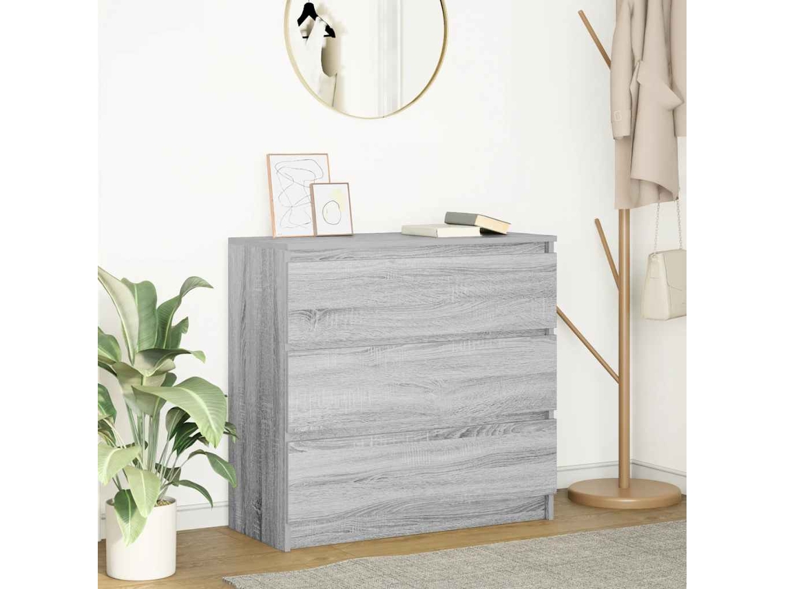 Vidaxl Aparador 80x35x76 Cm Derivados De Madeira Cinzento Sonoma