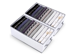 Organizador de Gaveta, Roupa, 12 Compartimentos, 2 peças, Plegável, Lavável S/MARCA