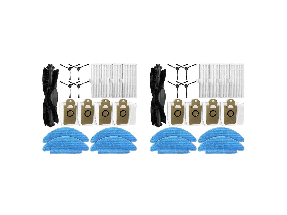 Conjunto Com 2 Peças De Reposição Para Medion X20 Sw+ Md 11415: Escova Lateral Principal, Filtro Hepa, Pano De Limpeza E Sacos De Pó._glo