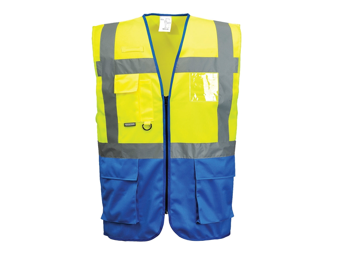 Colete Executivo De Alta Visibilidade Com Contraste De Varsóvia Azul Marinho E Amarelo / 4xl