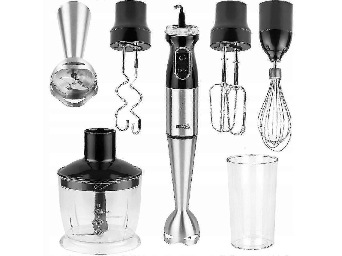 Liquidificador De Mão Multifuncional Potente De 25-26 Polegadas E 1000 W, Cor Prata, Da Emavo. Sh.