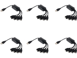 Cabo Extensor Divisor Usb 6x1 Macho Para 4 Fêmeas, De Extensão 2.0,