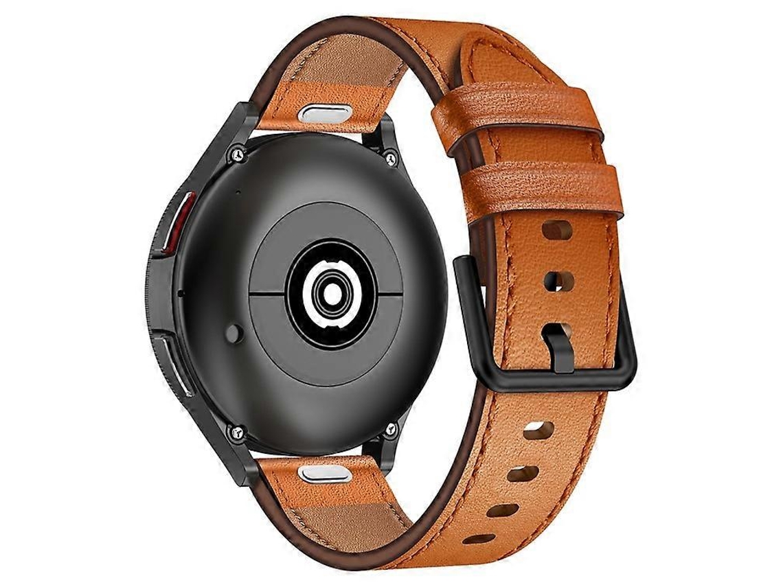 Pulseira de substituição universal para relógio inteligente de 22 mm, camada superior de couro bovino, pulseira ajustável para bicicleta elétrica