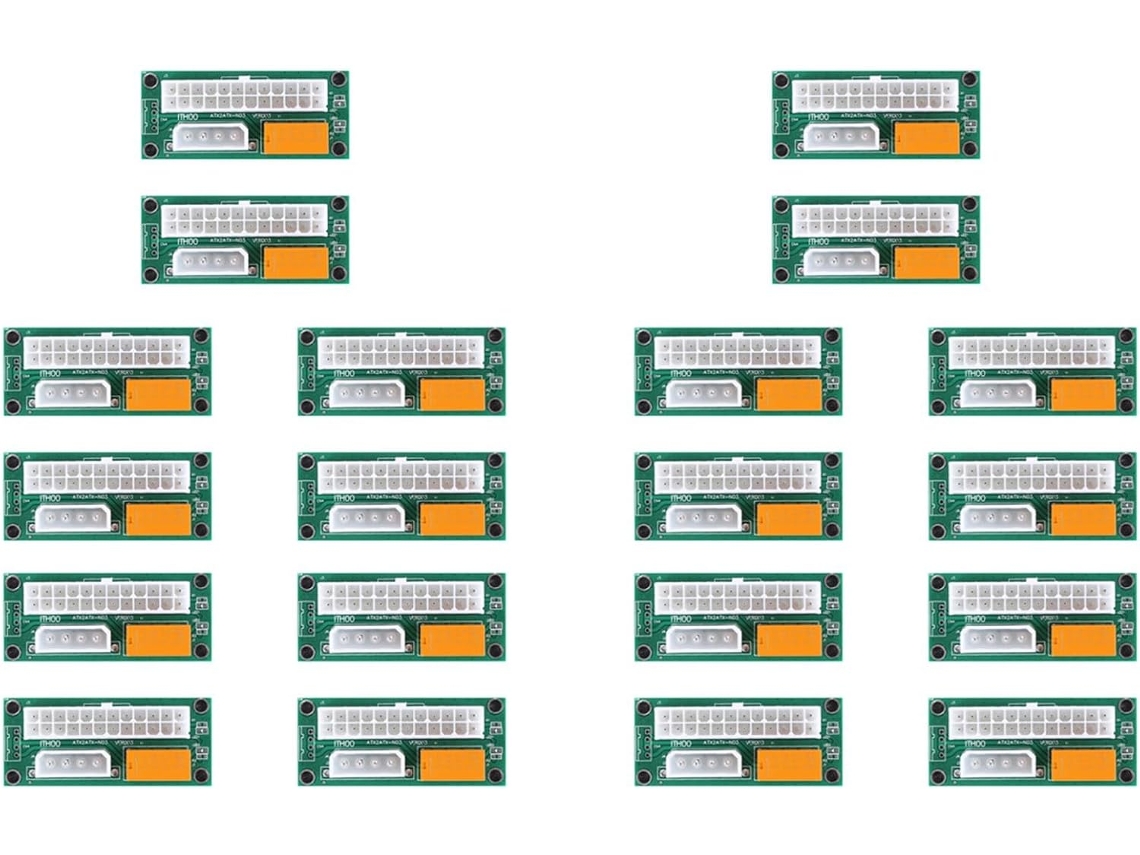 Pacote com 20 Adaptadores de Fonte de Alimentação Dupla Múltipla, Add2psu Atx 24 Pinos SFUSHOS