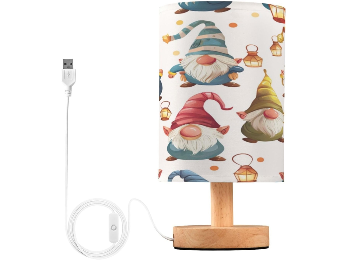 Luminária De Mesa Natalina Mnsruu Para Quarto, Sala De Estar, Luminária De Cabeceira Sem Emendas Com Portas Carregamento