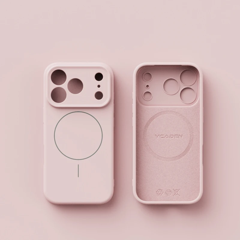 Capa De Celular Em Silicone Líquido (rosa Para Iphone 14 Pro Max) Com Função Magnética.