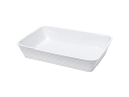 Prato Retangular De Porcelana 20x12x6 Cm Branco Kuchenprofi