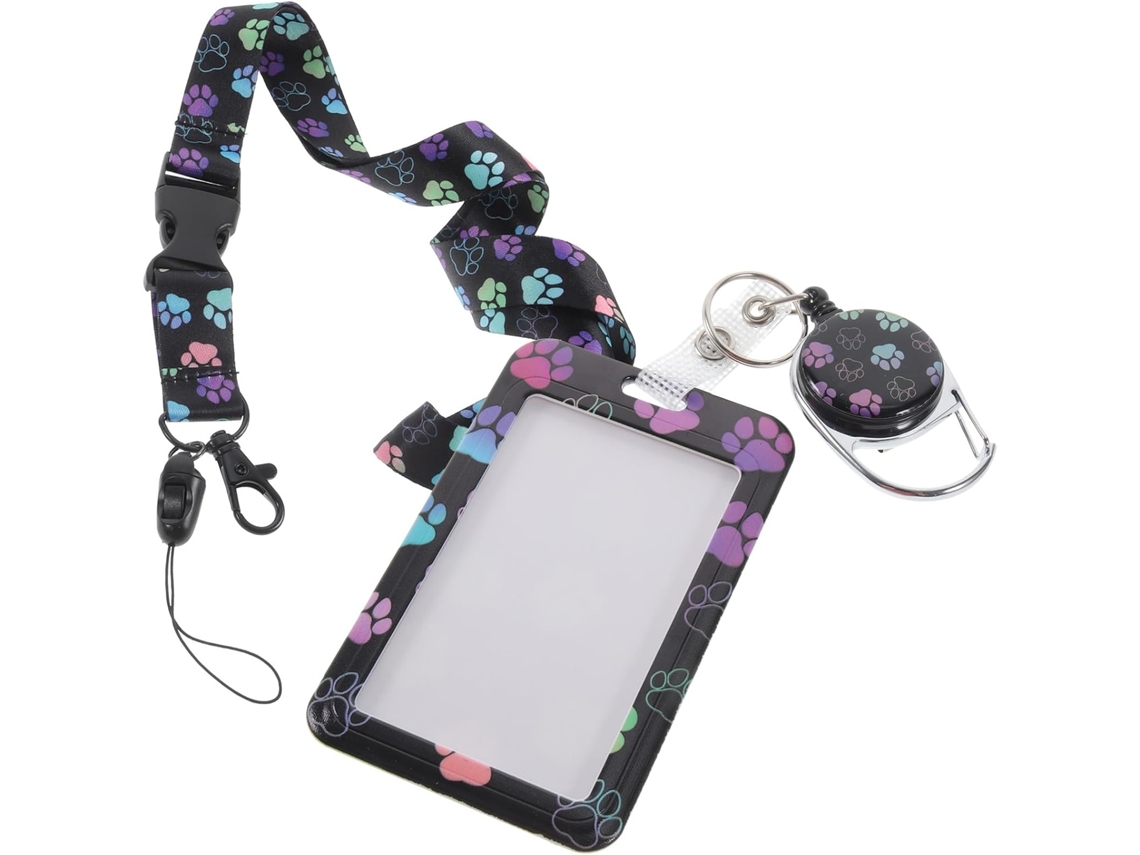 Porta Crachá De Anime Com Cartões Multifuncional, Feito De Poliéster E Plástico Duráveis, Com Cordão Retrátil E Suporte