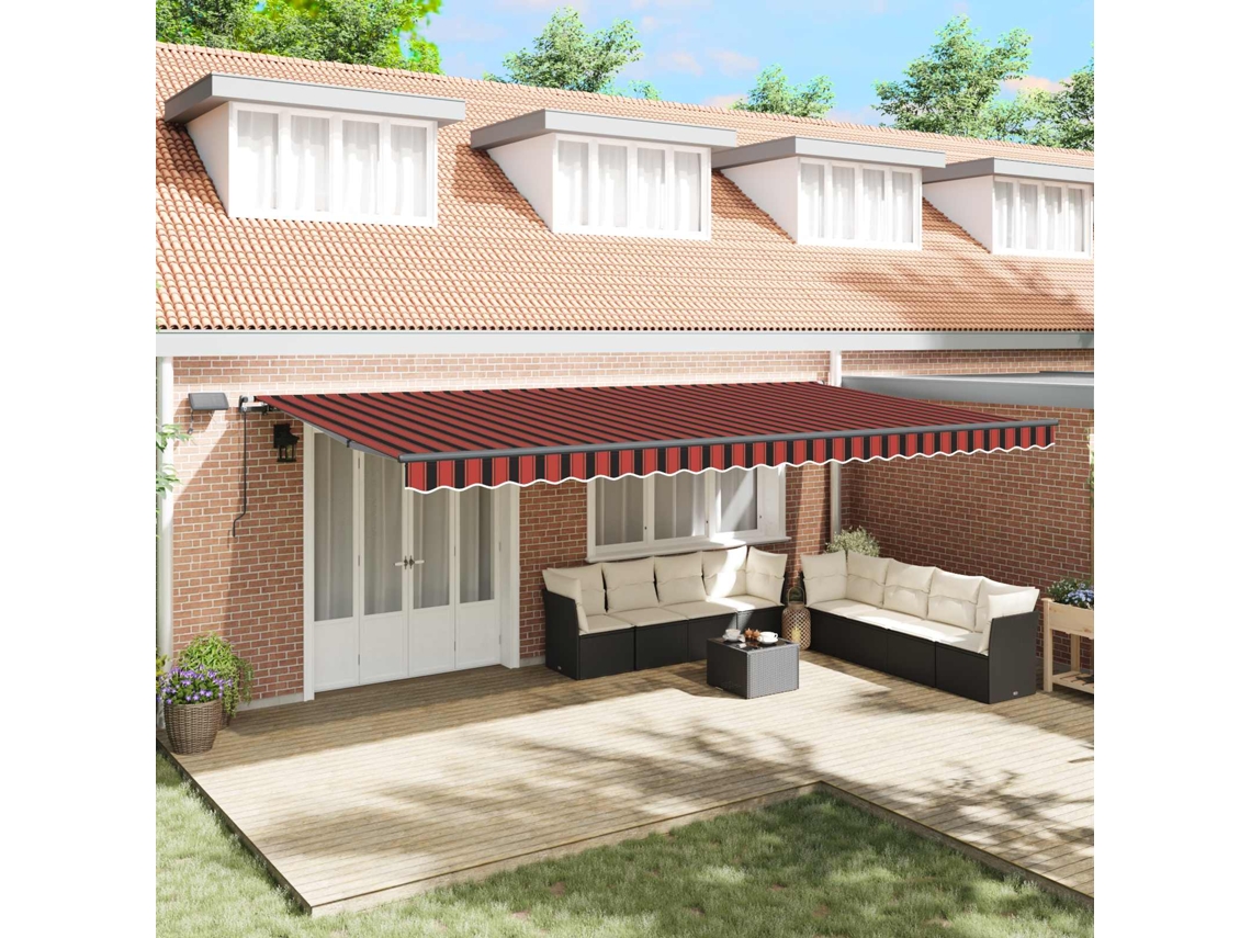 Vidaxl Toldo Retrátil Laranja E Castanho 600 × 300 Cm