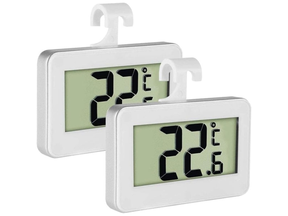 Termômetro Para Geladeira, Pacote Com 2 Unidades, Digital Lcd Geladeira E Freezer Gancho Pendurar Suporte Retrátil. Aquaforge
