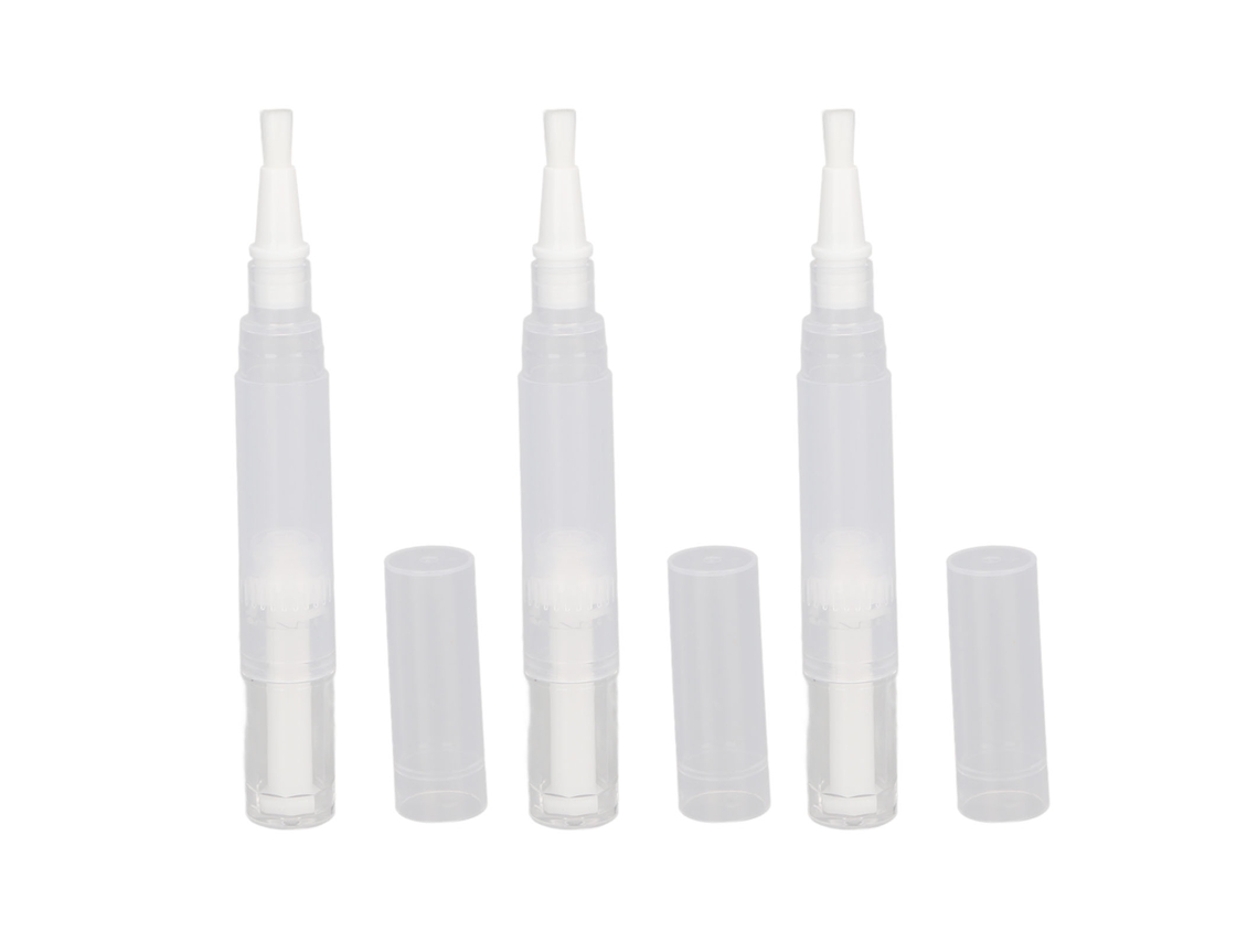3 Pack Canetas Transparentes Giratórias Para Óleo De Unhas E Brilho De Lábios
