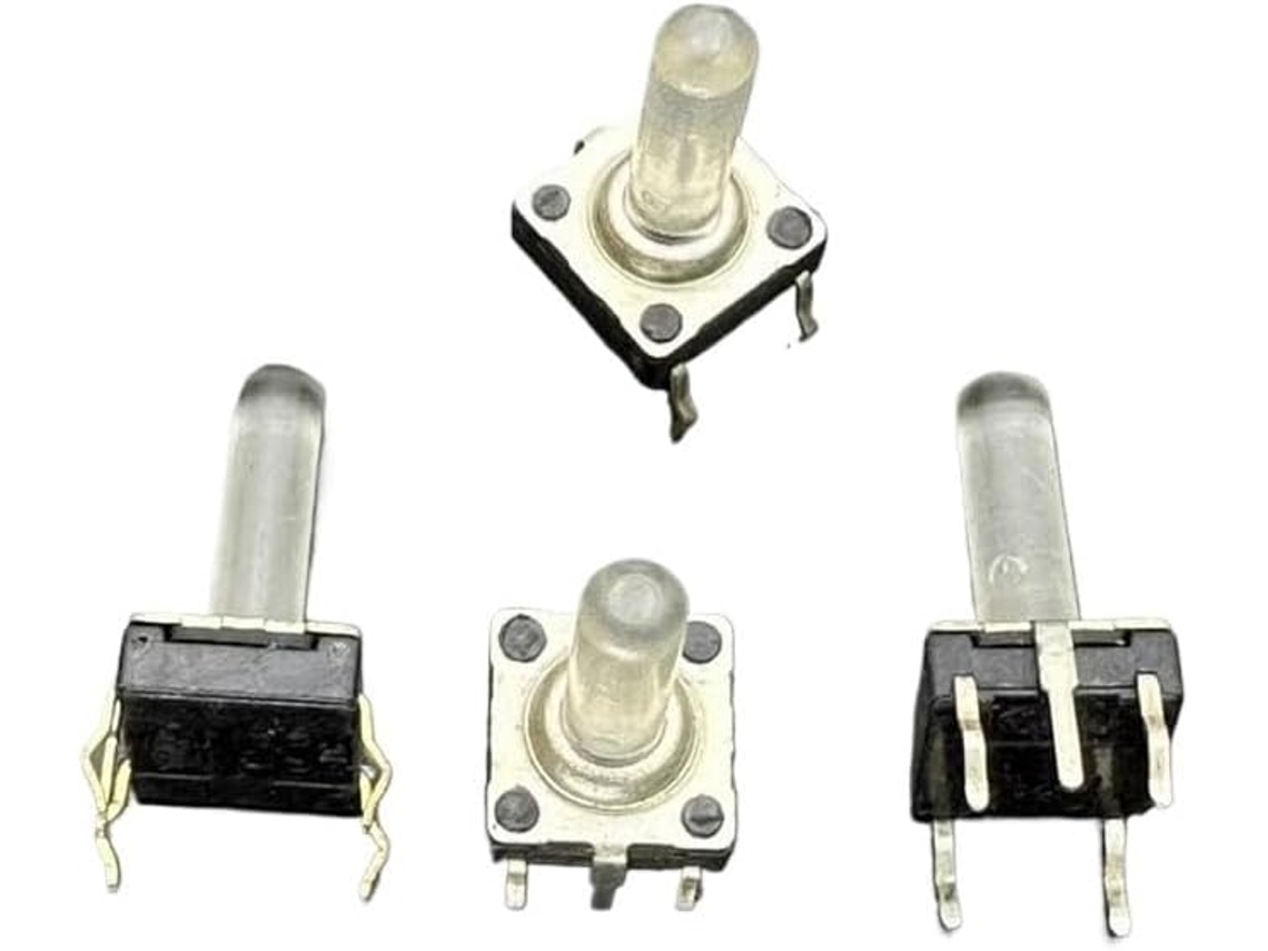 Conjunto De 10 Interruptores Toque Transparentes 7x 14mm Com Cabo Em Linha E Aterramento, 5 Pinos, Na Vertical