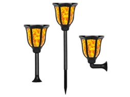 Farol giratório de LED solar, estilo cestaria, natural, externo AQUAFORGE