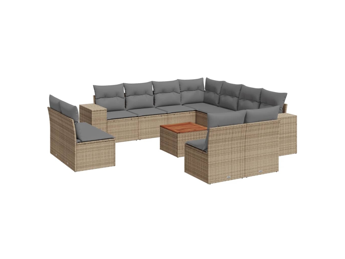 Garden Sofa Set, Garden Sofa Sets Vidaxl Bege Rattan / Vime (n/a)