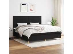 Vidaxl Cama Com Molas/colchão 200x200 Cm Tecido Preto