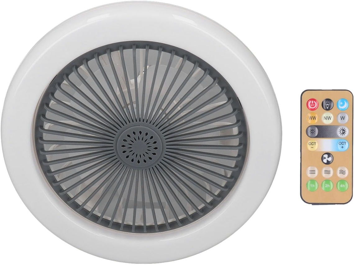 Ventilador De Teto Cryfokt Com Motor Encapsulado Em Cobre Puro E Luz Para Ambientes Pequenos, Velocidade Ajustável Para