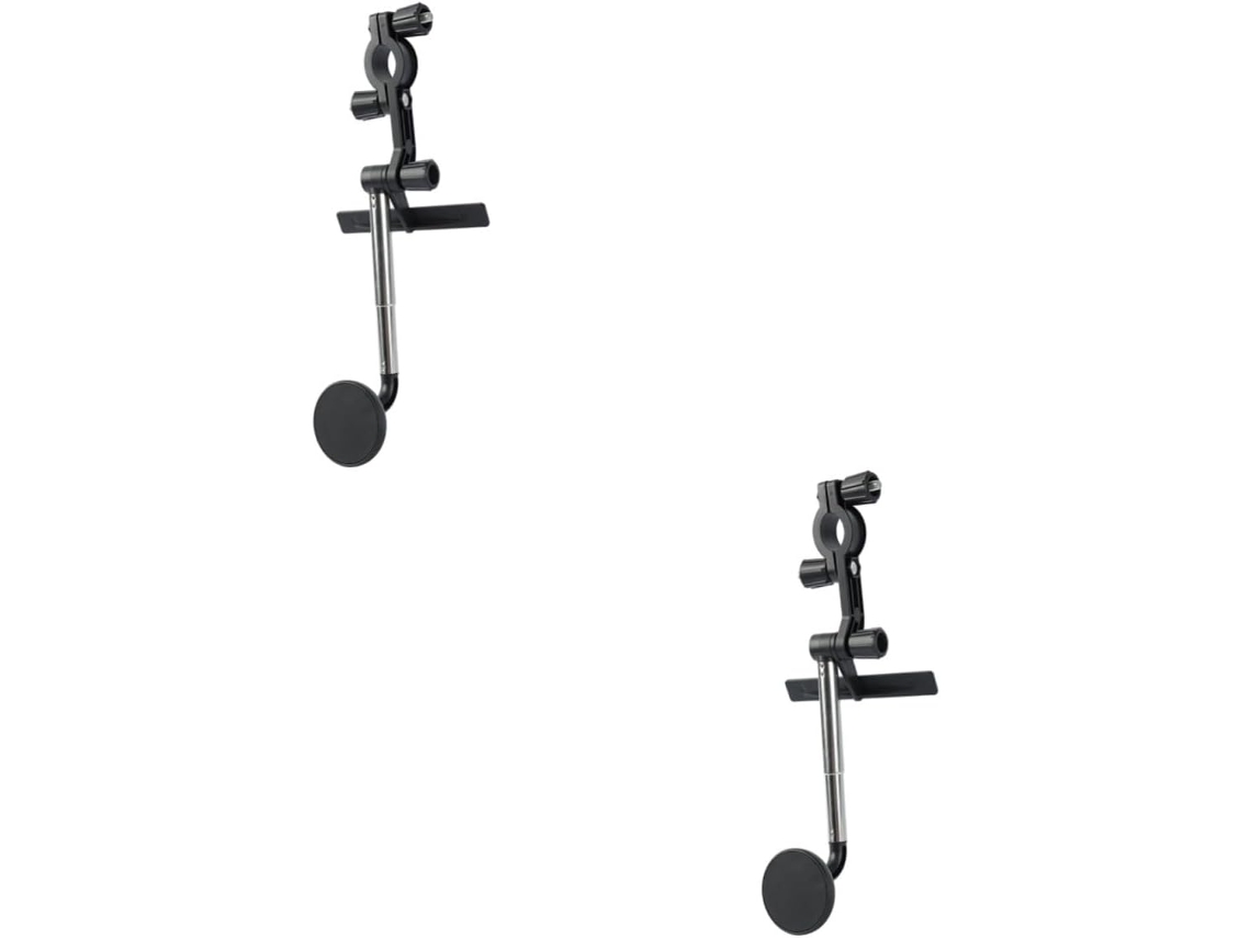 Conjunto De 2 Suportes Universais Para Celular Para Retrovisor De Carro Com Giro De 360°, Pretos.