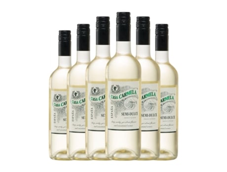 Vinho branco CASTAÑO Casa Carmela Blanco Macabeo Semi-seco Semi-doce Yecla (0.75 L - 6 Unidades)