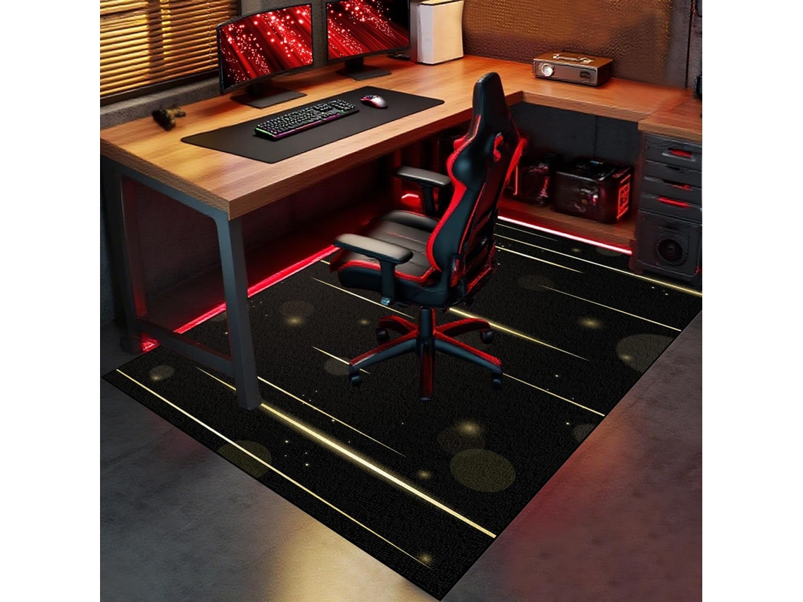 Tapete Cadeira Piso Escritório Protetor Antiderrapante 80 X 130 Cm Madeira Gamer, Escritório, Madeira,