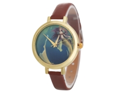 Relógio de Pulso Feminino Zhoulianfa Casual de Couro Café com Movimento de Quartzo