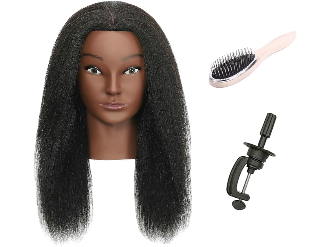 Cabeça de Manequim SFUSHOS 14 Polegadas, Cabelo Natural