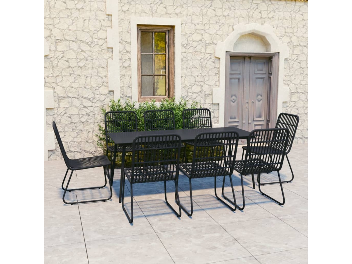 Pcs Conjunto De Jantar Para Exterior Vime Pe E Vidro Dkd Home Decor