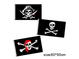 Bandeira Pirata Esqueleto Jolly Roger Para Festa De Halloween Decor