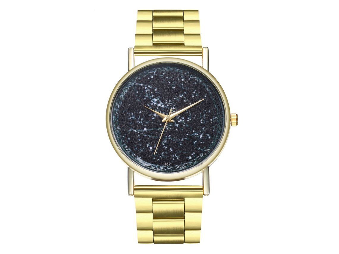 Relógio de quartzo unissex com pulseira de aço e mostrador Star Universe Zhoulianfa
