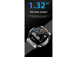 Smartwatch Multifuncional, Tecido 1.32 Polegadas, Ip67 À Prova De Poeira E À Prova Dágua, Prata Bestvite