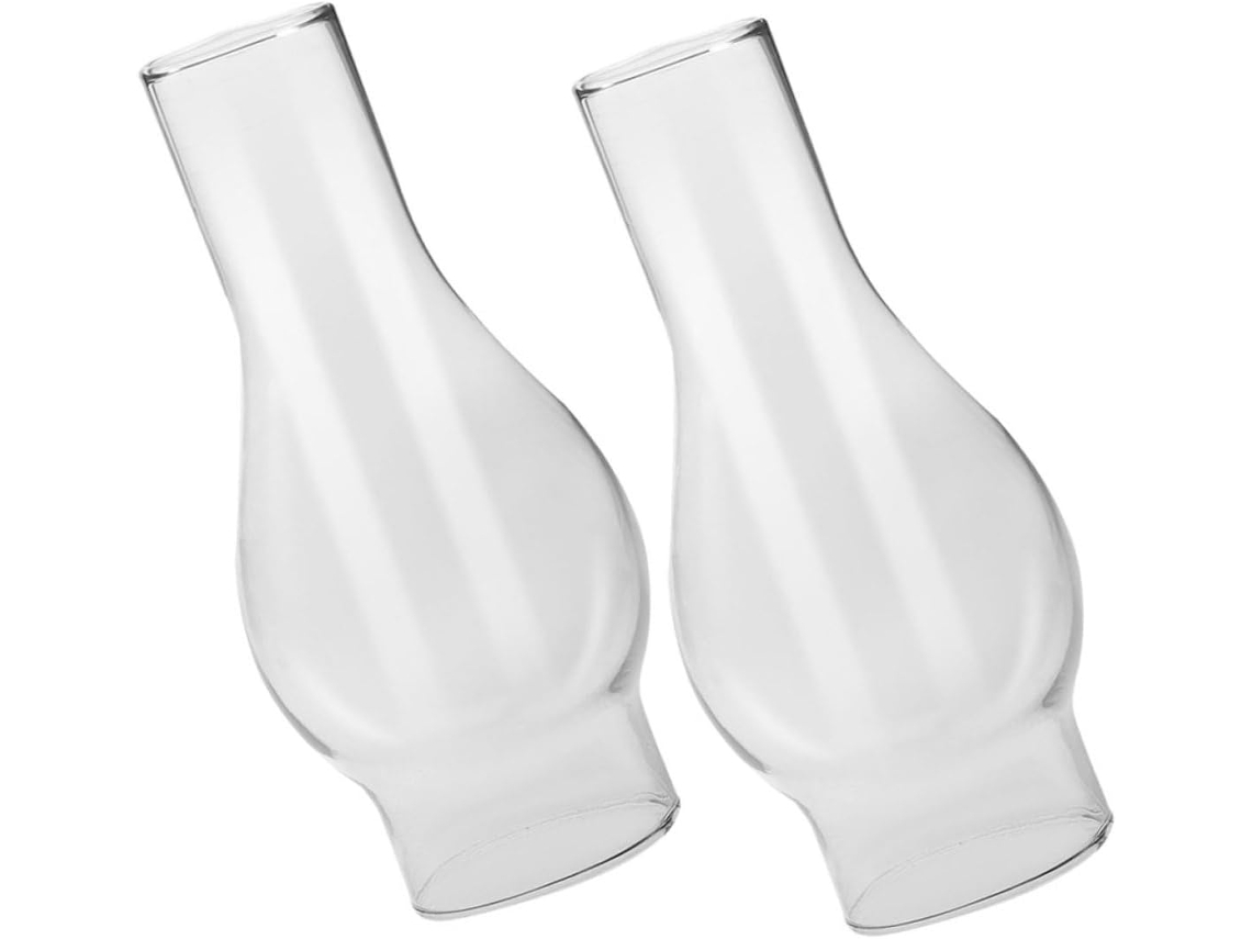 Conjunto de 2 Peças de Vidro para Lamparina a Óleo, Lareira Estilo Retrô, À Prova de Vento, Fácil Instalação. SFUSHOS