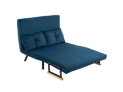 Sofá Cama 2 Lugares Dobrável Azul S/MARCA (102x73x81 cm, encosto 5 níveis, 2 almofadas)