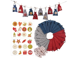 Conjunto De 24 Bolsas De Linho Natalinas Com Cordão - Bolsas De Presente - Bolsas Para Doces Com Clips E Corda