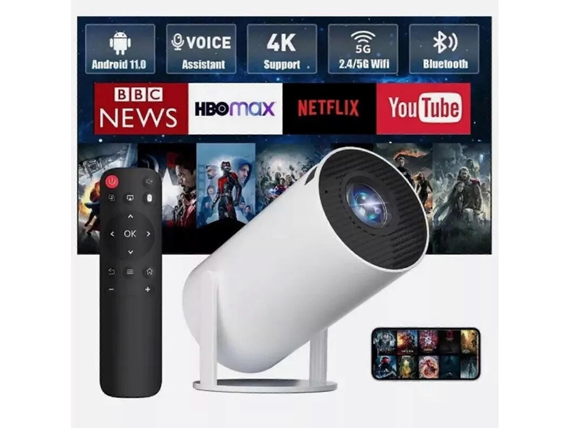 Projetor 5g 4k Smart Hd Led Wifi Bluetooth Hdmi Usb Android Home Theater Brilvibera