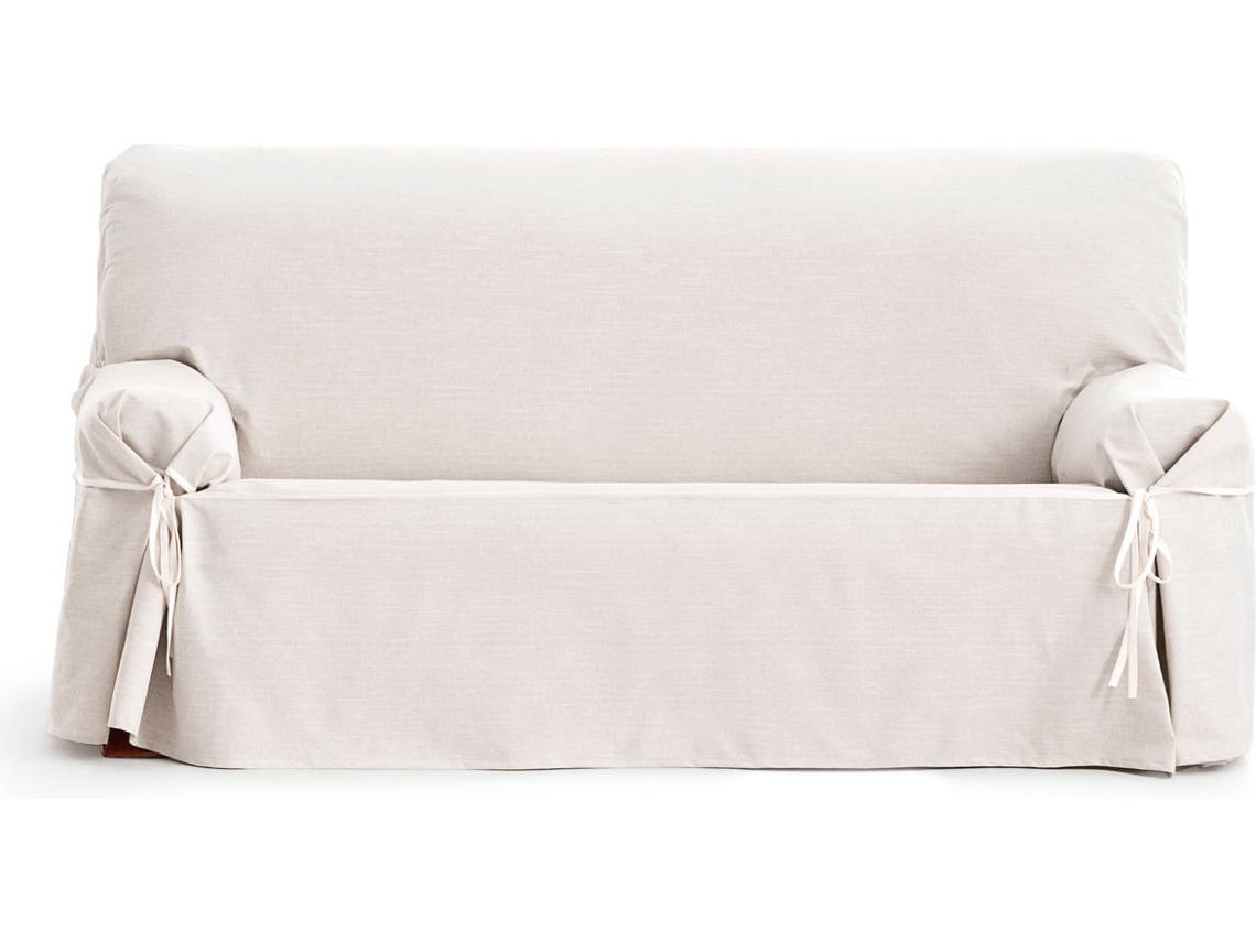 Capa Impermeável estilo lacinhos para sofá de 3 lugares Emma (180 a 220 cm - Marfim)