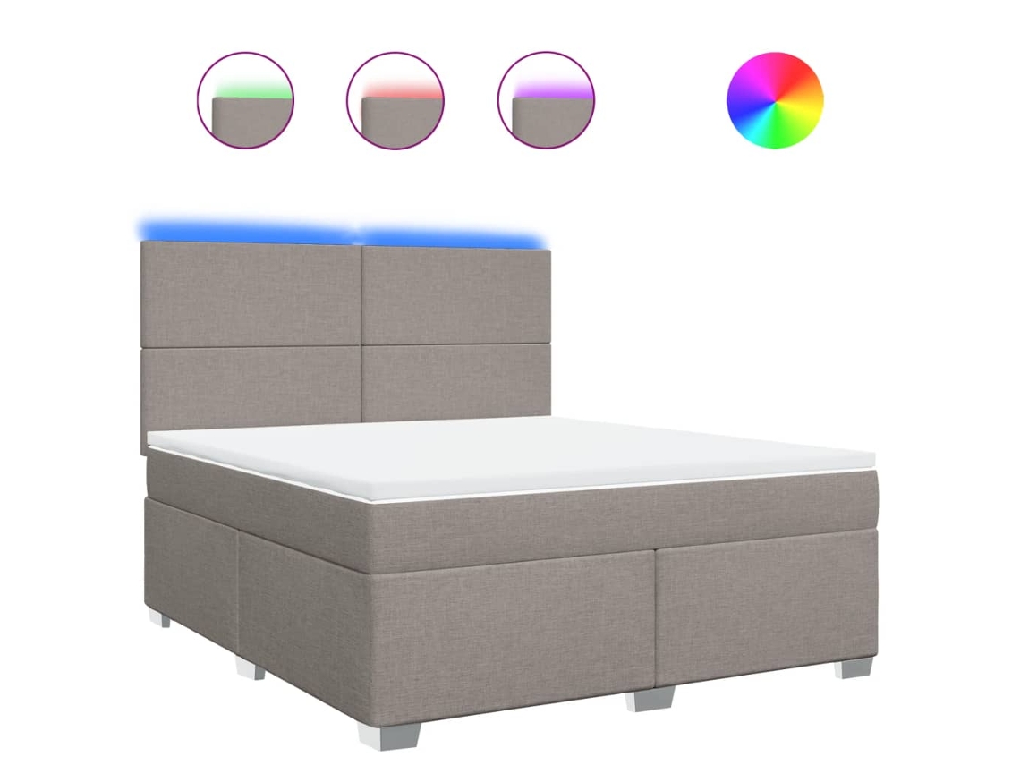 Box Spring Bed, Box Spring Beds Vidaxl Cinzento-acastanhado Tecido (180 X 200 Cm)