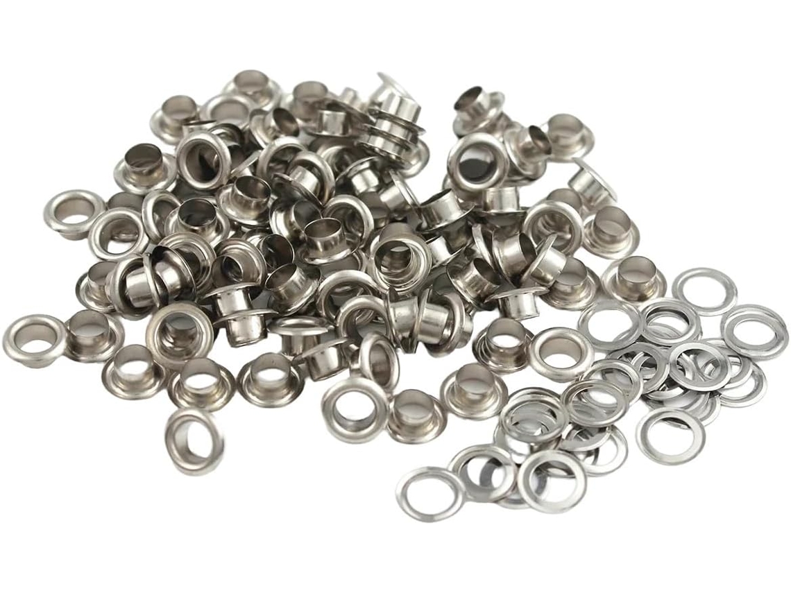 Ilhós De Latão Com Arruelas - Kit 100 Peças 10 Mm Para Artesanato Em
