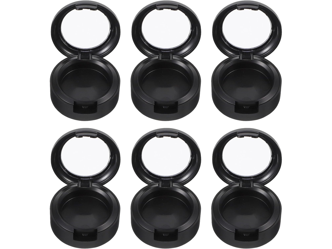 Estojo Vazio Para Sombras, Preto, 6 Peças, Compacto, À Prova D'água, Material Abs.