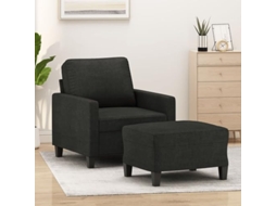 Sofa Chair With Footstool, Sofa Chairs With Footstools Vidaxl Preto Tecido (n/a)