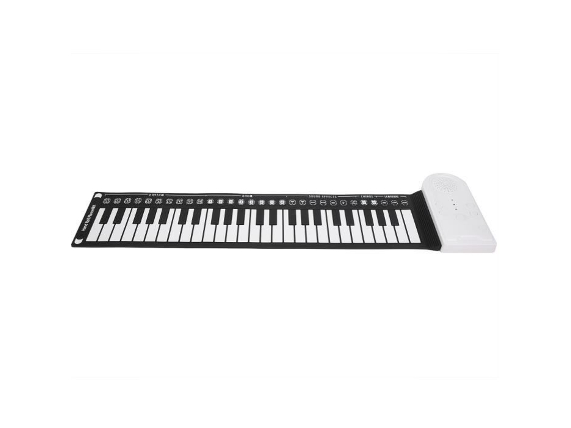 Teclado Elétrico Teclado Piano Elétrico 49 Teclas Portátil Dobrável Usb Recarregável Presentes Iniciantes*