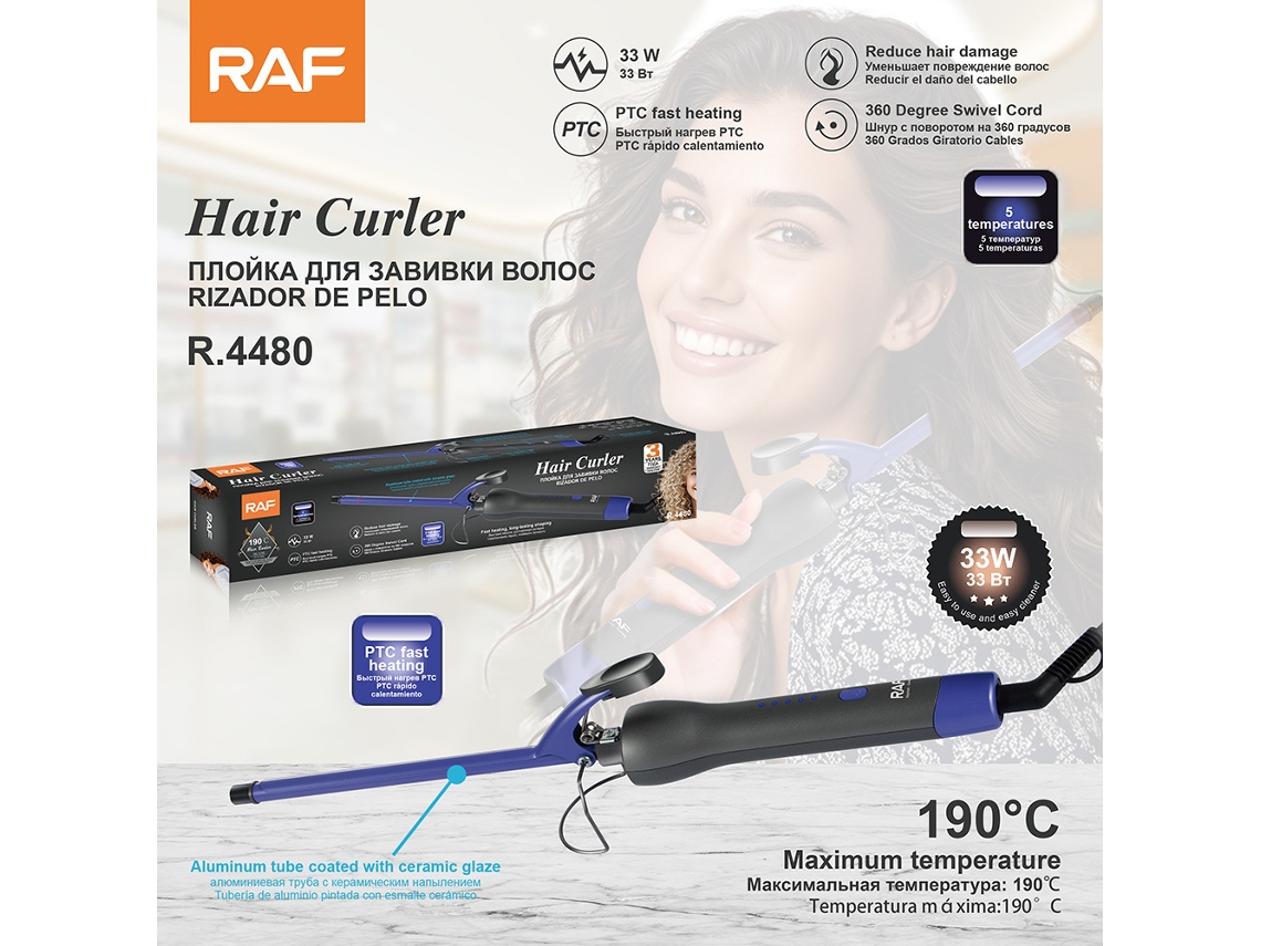 Curling Stick Alisador de Cabelo Talas Cerâmicas Endireitamento Seco e Molhado Duplo Uso Bangs Volumosos Rotação 360° MDUG
