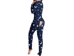2026 pijama Entero de Mujer para Navidad Con Estampado de Ciervo/letras, Sleepwear de Manga Larga, Talla S XL S