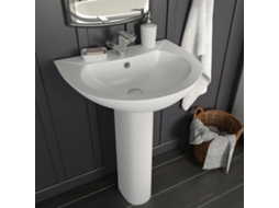Vidaxl Lavatório Com Coluna Cerâmica Branco 520x440x190 Mm