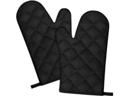 Conjunto De Luva De Forno - Preta - Resistente Ao Calor (preto)