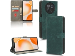 Capa Fólio Bloqueio Rfid para Huawei Enjoy 60X HONGWE. Pele Sintética Anti-Choque Vintage Verde