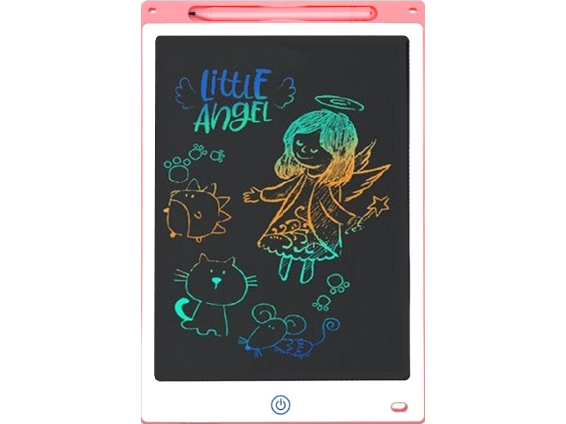Tablet De Escrita Lcd Infantil, 10 Polegadas, Em Rosa, Com Apagamento Rápido Elysve