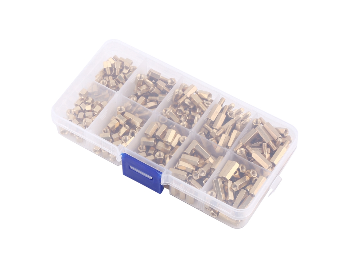 300 Peças De Separadores De Latão M3 Hexagonais Macho-hembra E Hembra-hembra Para Placa Mãe E Pcb Diy