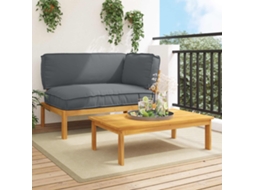 Vidaxl Conjunto De Sofás 2 Unid. Antracite Madeira Sólida De Acácia