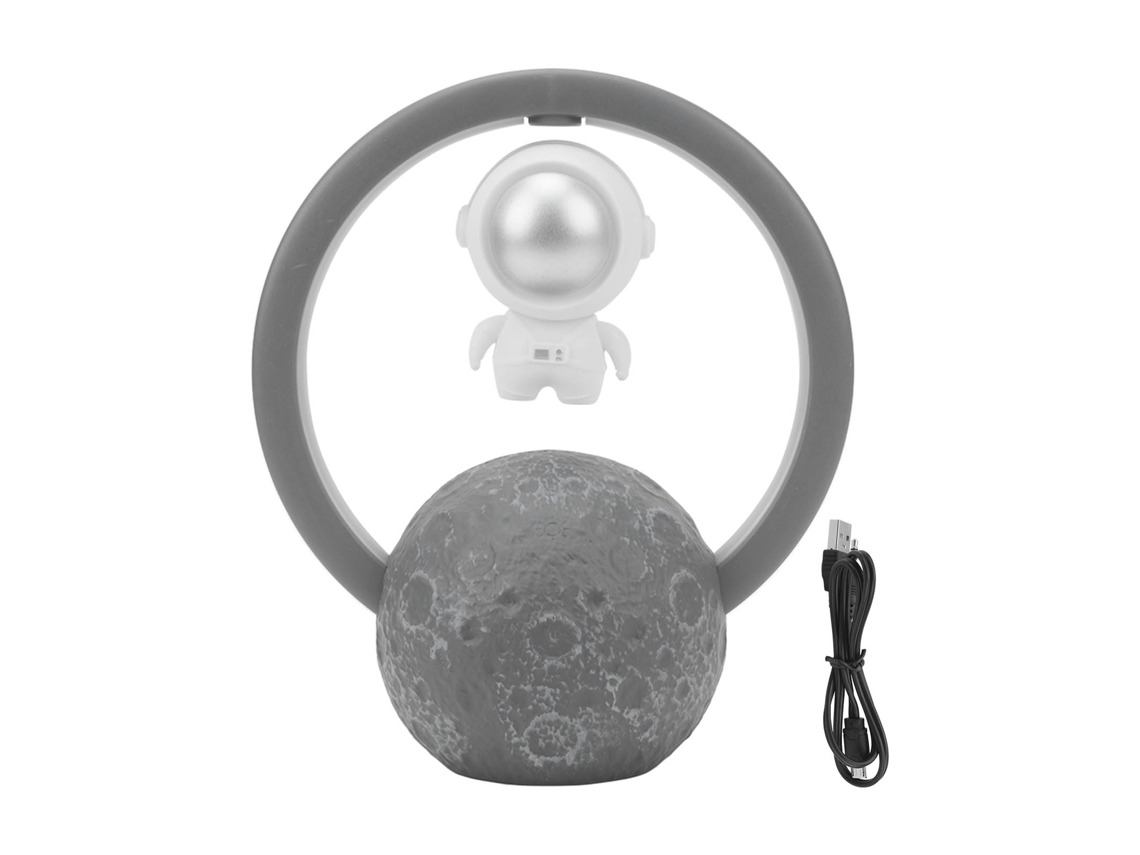2026 altavoz Bluetooth Flutuante Magnético Astronauta Suspenso com Luz Rgb Áudio Sem Fio Prata