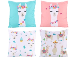 Conjunto de 4 Capas Almofada Alpaca Estampadas para Sofá, Reutilizáveis Sala Estar, Quarto e CHABERLU